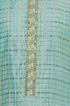 Kunal Anil Tanna_Blue Checkered Embroidered Kurta Set_at_Aza_Fashions