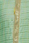 Kunal Anil Tanna_Green Chanderi Embroidered Checkered Sequin Kurta Set  _at_Aza_Fashions