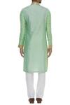 Shop_Kunal Anil Tanna_Green Chanderi Embroidered Checkered Sequin Kurta Set  _at_Aza_Fashions