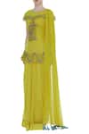 Buy_Ridhi Arora_Yellow Peplum Attached Draped Blouse With Pleated Lehenga_Online_at_Aza_Fashions