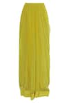 Shop_Ridhi Arora_Yellow Peplum Attached Draped Blouse With Pleated Lehenga_Online_at_Aza_Fashions