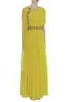 Ridhi Arora_Yellow Embellished Flared Tunic_Online_at_Aza_Fashions