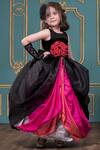 Shop_Pinkcow designs pvt ltd_Black 3d Flower Draped Gown _at_Aza_Fashions