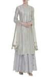 Buy_Rajat K Tangri_Grey Embroidered Kurta Palazzo Set  _at_Aza_Fashions