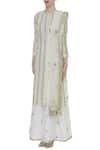 Rajat K Tangri_White Hand Embroidered Kurta Palazzo Set  _Online_at_Aza_Fashions