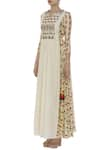 Buy_Label Anushree_Off White Embroidery Hand Printed Maxi Dress  _Online_at_Aza_Fashions