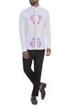Buy_Manoviraj Khosla_Stencil Printed White Shirt_at_Aza_Fashions