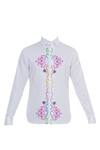 Shop_Manoviraj Khosla_Stencil Printed White Shirt_Online_at_Aza_Fashions