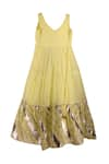 Buy_PWN_Yellow Gota Patti Embroidered Dress  _at_Aza_Fashions