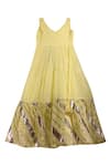 Shop_PWN_Yellow Gota Patti Embroidered Dress  _at_Aza_Fashions