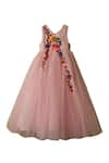 Buy_PWN_Pink Floral Embroidered Gown  _at_Aza_Fashions