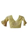 PWN_Yellow Flared Sleeve Blouse With Shaded Lehenga  _Online_at_Aza_Fashions