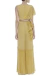 Shop_Shruti Ranka_Yellow Embellished Jumpsuit With Belt  _at_Aza_Fashions