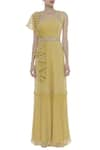 Shop_Shruti Ranka_Yellow Embellished Jumpsuit With Belt  _Online_at_Aza_Fashions