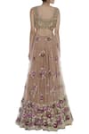 Shop_Shehlaa Khan_Beige Tulle Sweetheart Neck Embroidered Bridal Lehenga Set _at_Aza_Fashions