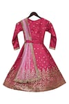 Shop_Fayon Kids_Pink Cotton, Net Sequins Embroidered Anarkali With Dupatta _at_Aza_Fashions