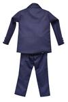 Shop_Fayon Kids_Blue Polyester, Wool, Cotton Lapel Collar Suit With Waistcoat Pant And Shirt _at_Aza_Fashions