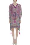 Shop_Siddhartha Bansal_Purple Printed Kimono Dress _Online_at_Aza_Fashions
