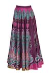 Shop_Siddhartha Bansal_Maroon Paisley Printed Maxi Skirt_at_Aza_Fashions