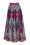 Siddhartha Bansal_Maroon Paisley Printed Maxi Skirt_Online_at_Aza_Fashions