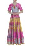 Buy Siddhartha Bansal Pink Printed Anarkali Style Loop Hole Buttons Tunic at Aza Fashions Buy_Siddhartha Bansal_Pink Printed Anarkali Style Loop Hole Buttons Tunic _at_Aza_Fashions