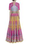Shop Siddhartha Bansal Pink Printed Anarkali Style Loop Hole Buttons Tunic at Aza Fashions Shop_Siddhartha Bansal_Pink Printed Anarkali Style Loop Hole Buttons Tunic _at_Aza_Fashions
