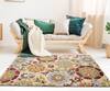 Buy Littlelooms Multi Color Hand Tufted Blend Of 50% New Zealand Wool And50% Classic Floral Rug at Aza Fashions Buy_Littlelooms_Multi Color Hand Tufted Blend Of 50% New Zealand Wool And50% Classic Floral Rug_at_Aza_Fashions