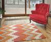 Buy Littlelooms Coral Hand Tufted Blend Of 50% New Zealand Wool And50% Pure Classic Chevron Rug at Aza Fashions Buy_Littlelooms_Coral Hand Tufted Blend Of 50% New Zealand Wool And50% Pure Classic Chevron Rug_at_Aza_Fashions