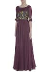 Buy_Desert Shine by Sulochana Jangir_Purple Round Embroidered Kurta  _Online_at_Aza_Fashions