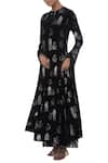 Masaba_Black Rabbit Foil Printed Kurta Palazzo Set_Online_at_Aza_Fashions