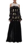 Buy_Masaba_Black Foil Print Gown_at_Aza_Fashions
