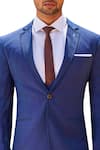Shop_Sarah & Sandeep_Blue Suit Set With Waistcoat_at_Aza_Fashions