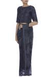 Shop_Shagun Manchanda_Grey Embroidery Hand Painted Blouse _at_Aza_Fashions