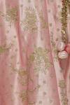 Vandana Sethi_Peach Raw Silk Embroidered V-neck Zari And Zricon Bridal Lehenga Set_at_Aza_Fashions