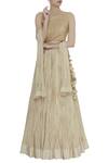 Buy_Vandana Sethi_Beige Silk Asymmetric Lehenga Set _at_Aza_Fashions