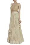 Buy_Vandana Sethi_Beige Silk Asymmetric Lehenga Set _Online_at_Aza_Fashions