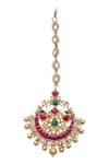 Buy_Belsi's_Gold Plated Kundan Maangtikka With Beads_at_Aza_Fashions