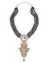 Buy_Art Karat_Black Multi String Bead Necklace_at_Aza_Fashions