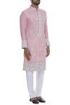 Manish Malhotra_Pink Resham Embroidered Classic Kurta Set_Online_at_Aza_Fashions