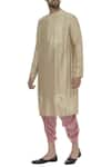 Buy_Diva'ni_Gold Chanderi Embroidery Zardozi Hand Kurta With Dhoti Pant  _at_Aza_Fashions