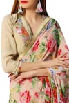 Nikasha_Peach Embroidered Printed Saree With Blouse _Online_at_Aza_Fashions