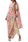 Buy_Nikasha_Pink Georgette Sequin Work Printed Closed Round Neckline Floral Dhoti Saree _Online_at_Aza_Fashions