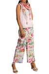 Buy_Nikasha_Pink Cotton, Crepe Printed Round Neckline Vintage Floral Pant With Top And Scarf _Online_at_Aza_Fashions