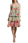 Buy_Nikasha_Green Layered Rose Print Dress _Online_at_Aza_Fashions
