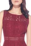 Ritika Bharwani_Maroon Lace Midi Dress_Online_at_Aza_Fashions