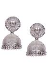 Buy_Sangeeta Boochra_Silver Plated Textured Bead Jhumka Earrings_at_Aza_Fashions