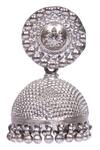 Sangeeta Boochra_Silver Plated Textured Bead Jhumka Earrings_Online_at_Aza_Fashions