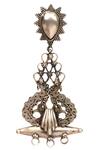 Buy_Sangeeta Boochra_Silver Plated Embroidery Baroque Long Dangler Earrings _Online_at_Aza_Fashions