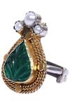 Buy_Sangeeta Boochra_Gold Plated Stone Encrusted Handcrafted Finger Ring _at_Aza_Fashions