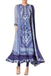 Buy Ritu Kumar Blue Printed Layered Anarkali Kurta Set at Aza Fashions Buy_Ritu Kumar_Blue Printed Layered Anarkali Kurta Set _at_Aza_Fashions